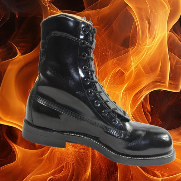 Chippewa 20242 Gloss Black Steel Toe Leather Street Warrior Trooper Boot, Size 9 - Picture 3 of 12